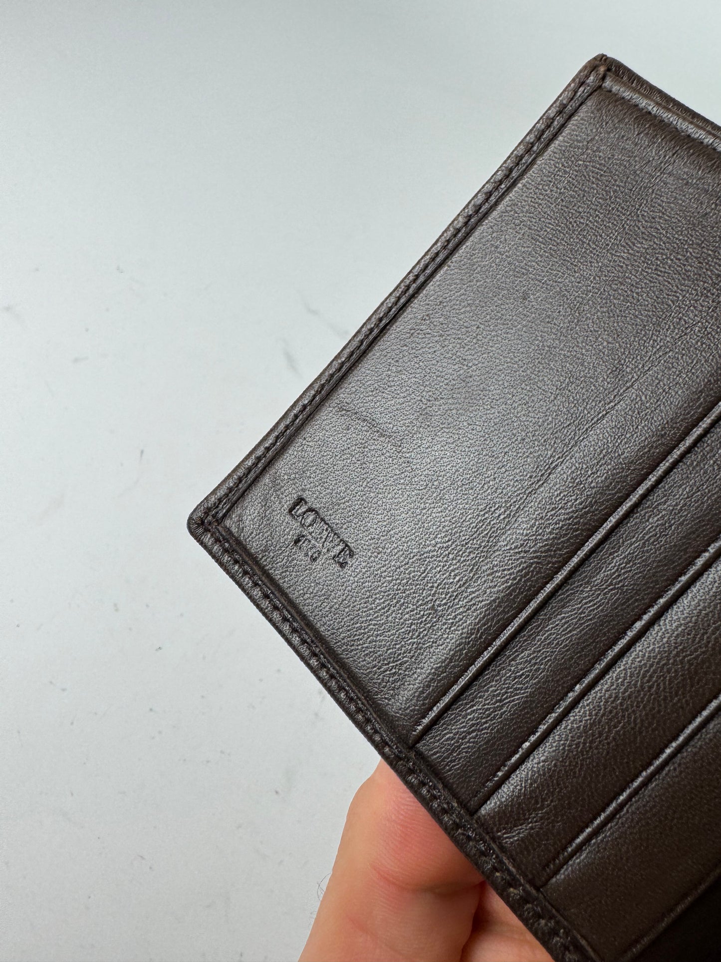 Vintage Loewe Madrid Flapable Leather Wallet dark brown