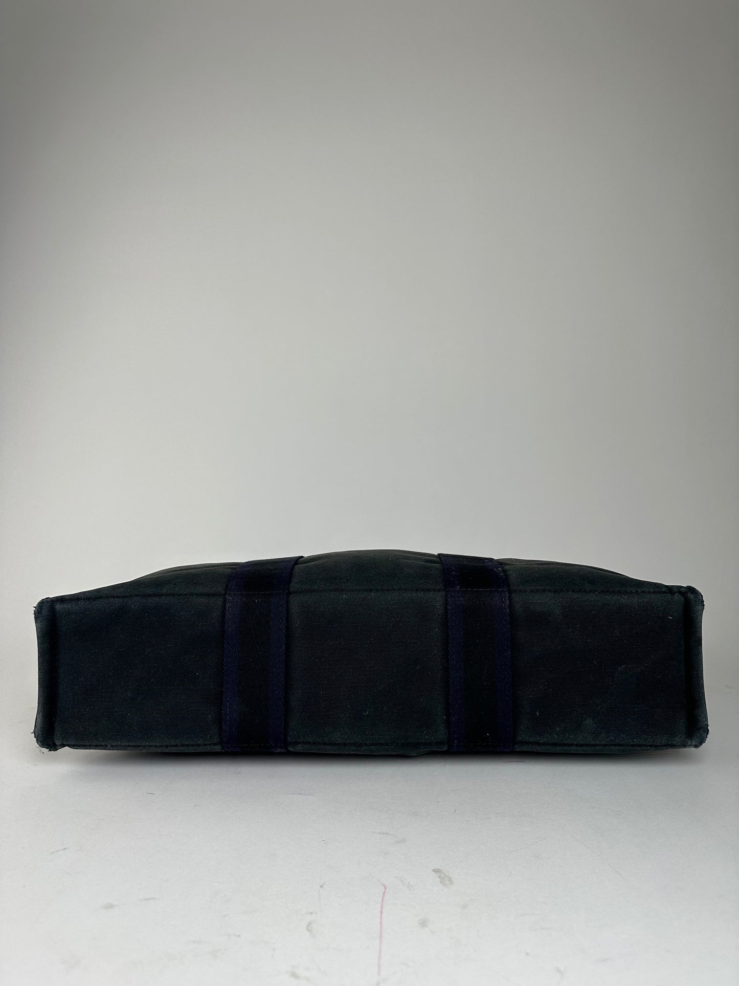 Vintage Hermès Fourre Tout MM Canvas Tote Bag Black Navy