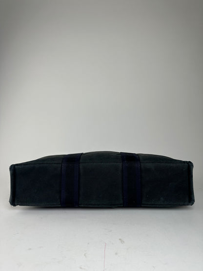 Vintage Hermès Fourre Tout MM Canvas Tote Bag Black Navy