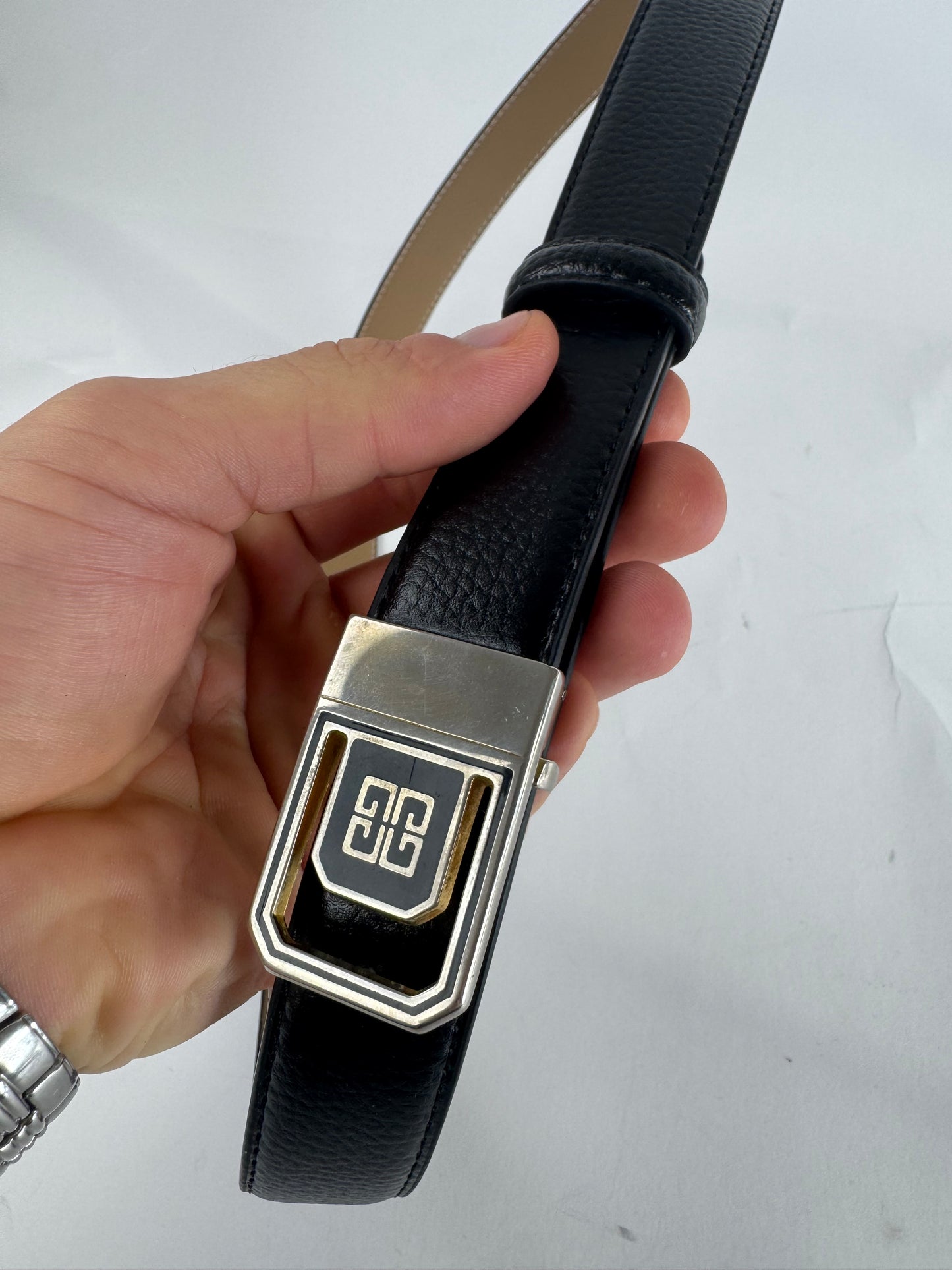 Vintage Givenchy Leather Belt Black