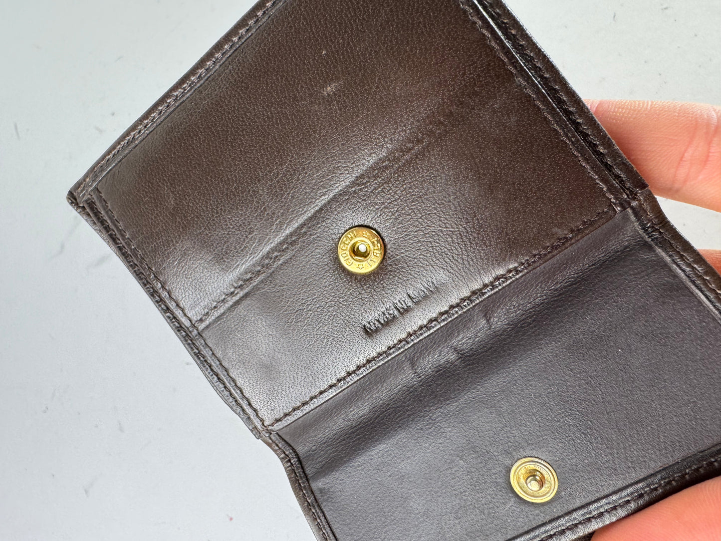 Vintage Loewe Madrid Flapable Leather Wallet dark brown