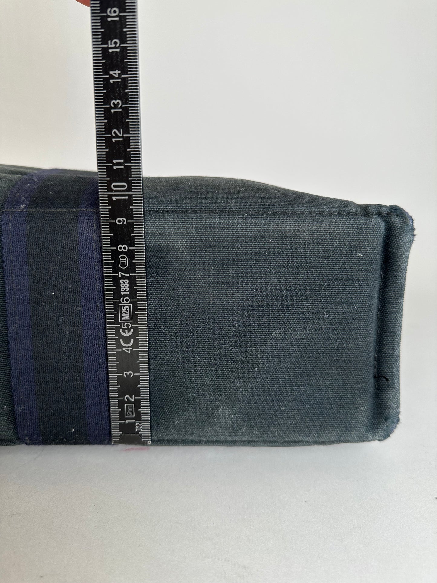 Vintage Hermès Fourre Tout MM Canvas Tote Bag Black Navy