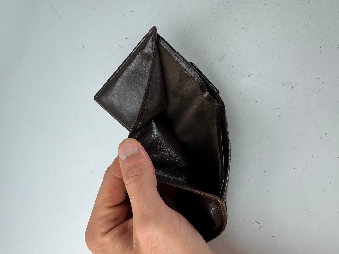 Vintage Loewe Madrid Flapable Leather Wallet dark brown