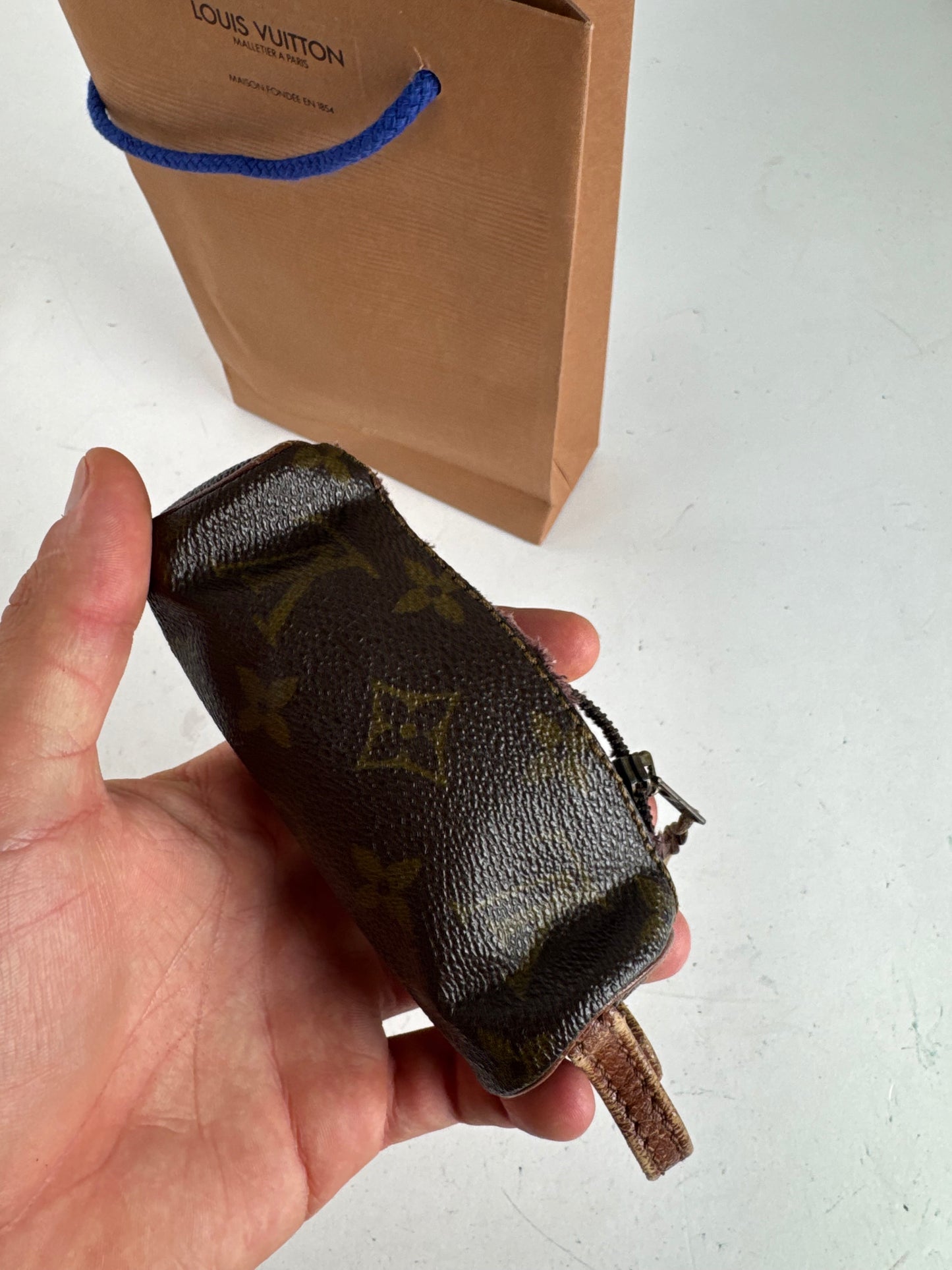 Vintage Louis Vuitton Leather Vanity Bag Brown