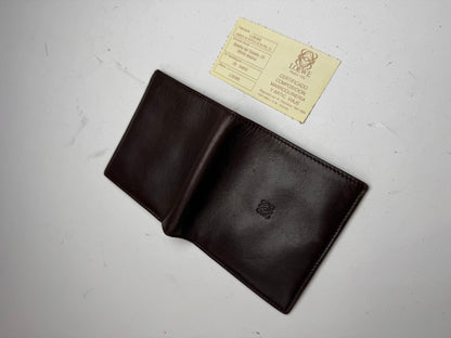 Vintage Loewe Madrid Flapable Leather Wallet dark brown