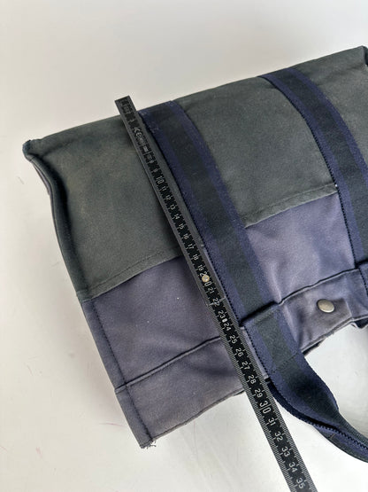 Vintage Hermès Fourre Tout MM Canvas Tote Bag Black Navy