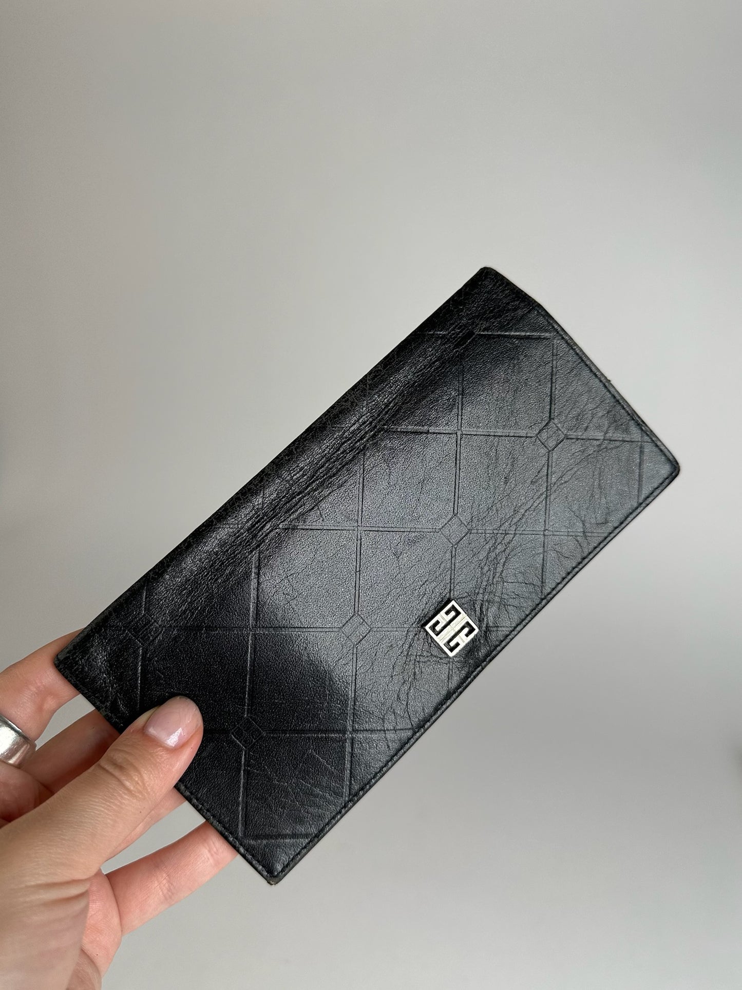 Vintage Givenchy GV3 Leather Wallet black