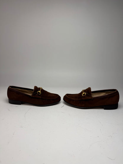 Vintage Gucci Suede Horsebit Loafers Brown EU35,5
