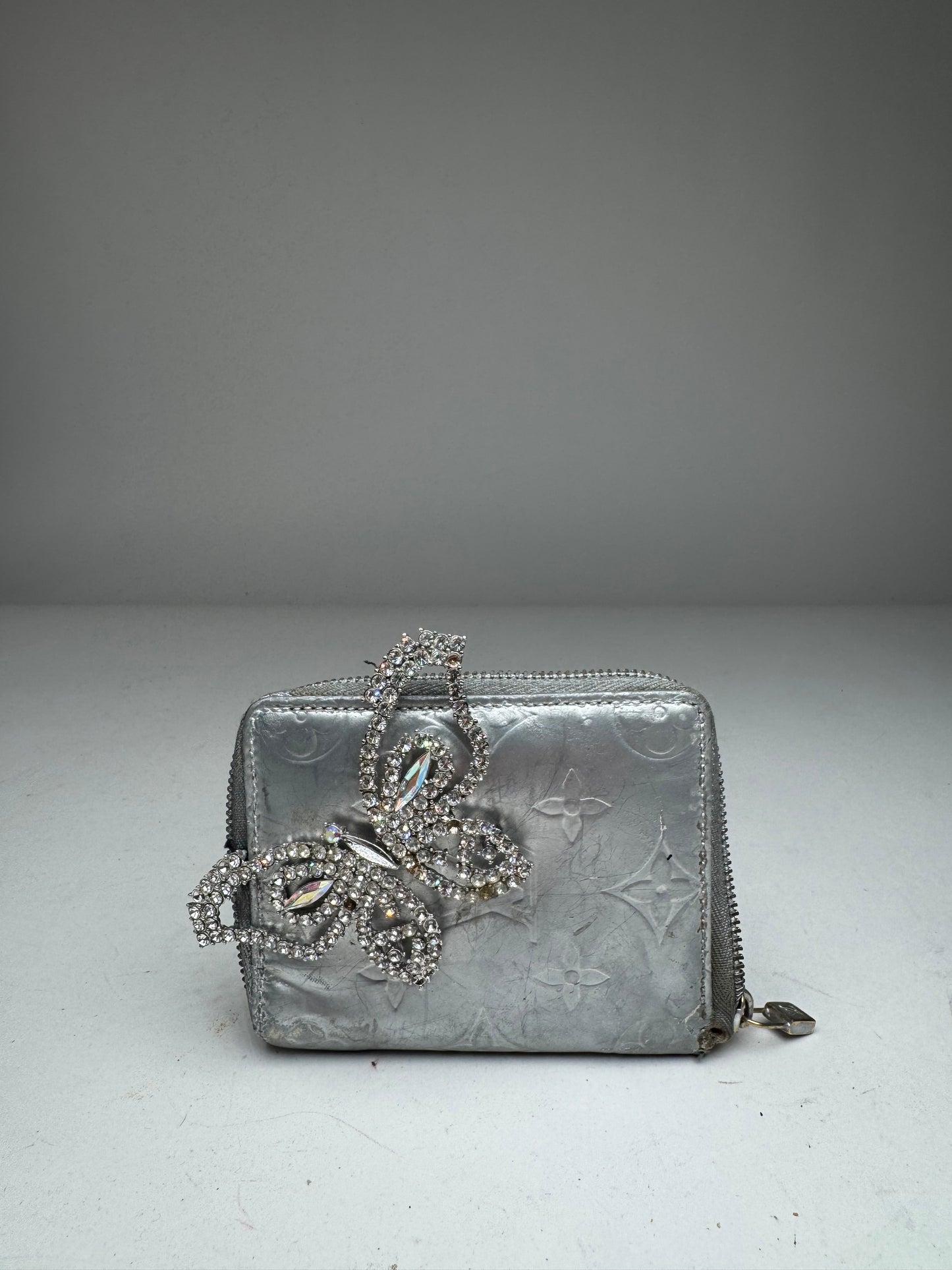 Vintage Louis Vuitton Vernis Leather Wallet Silver