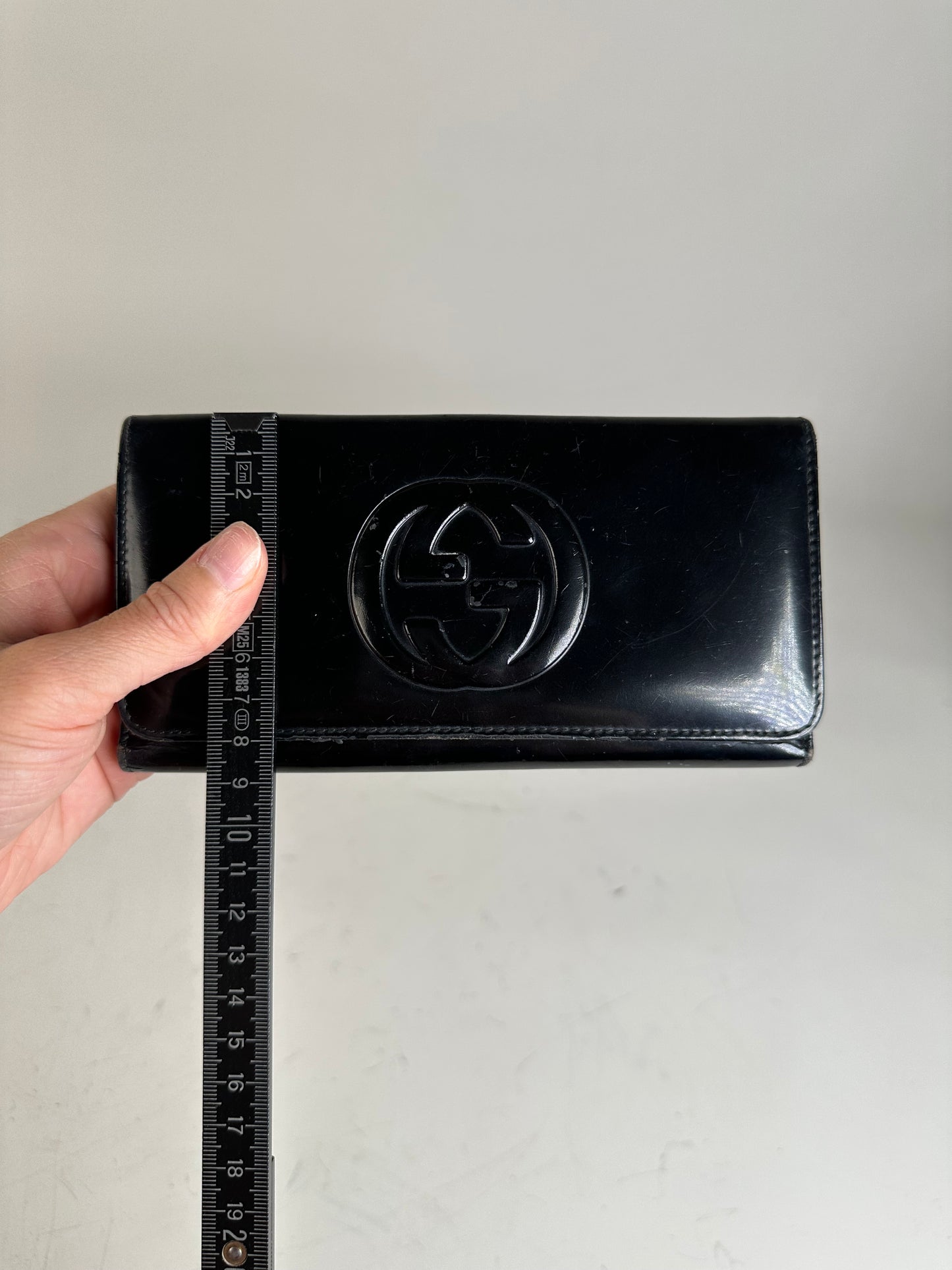 Vintage Gucci GG Logo Leather Wallet Black