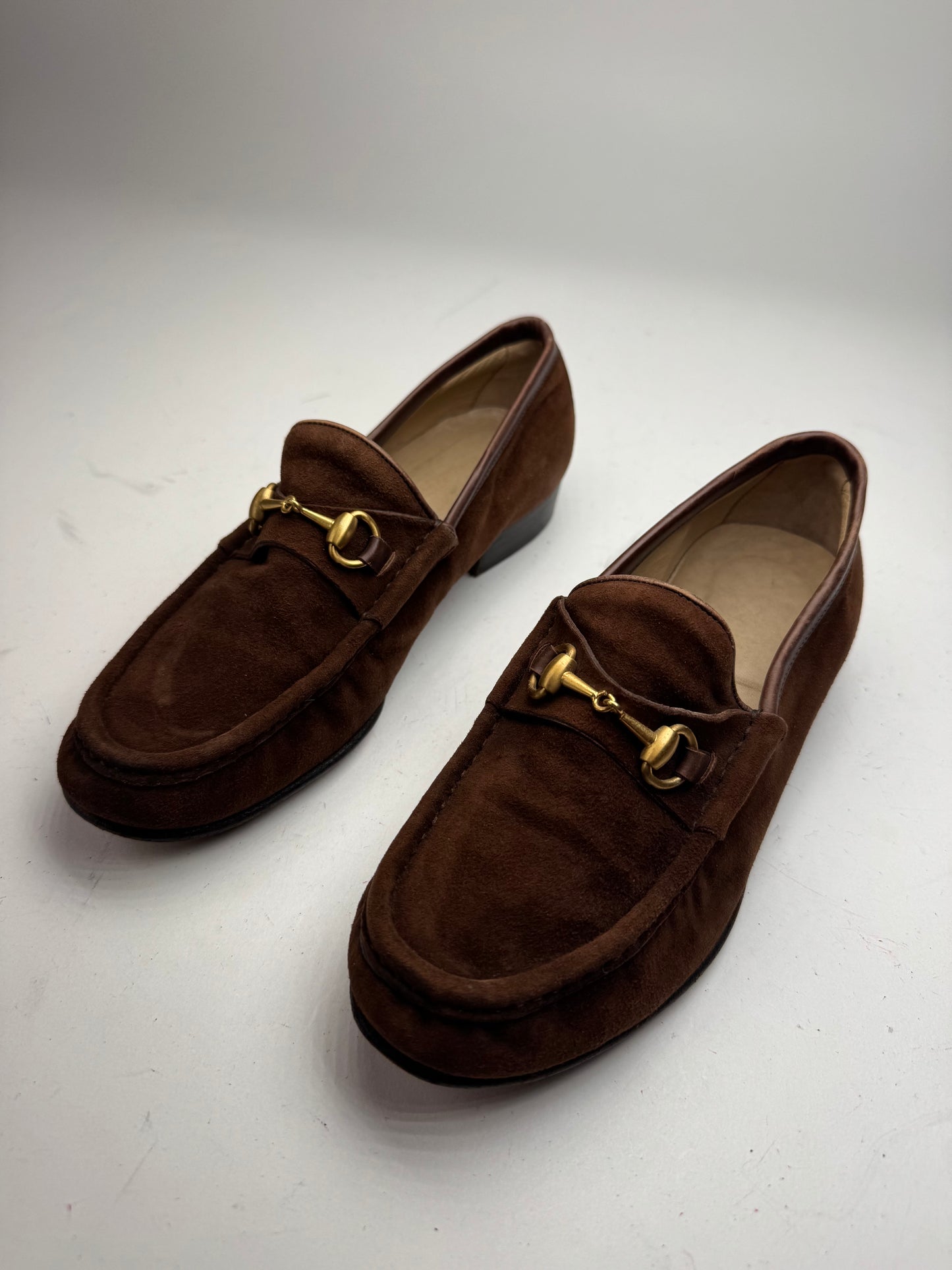 Vintage Gucci Suede Horsebit Loafers Brown EU35,5