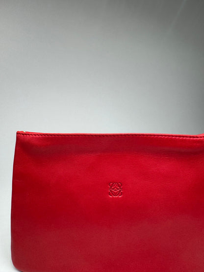 Pochette vintage Loewe Anagram en cuir rouge