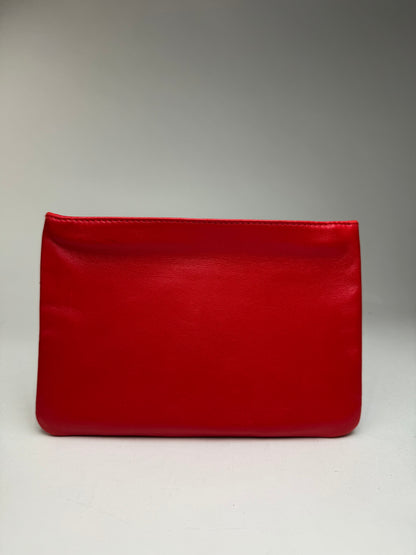 Pochette vintage Loewe Anagram en cuir rouge