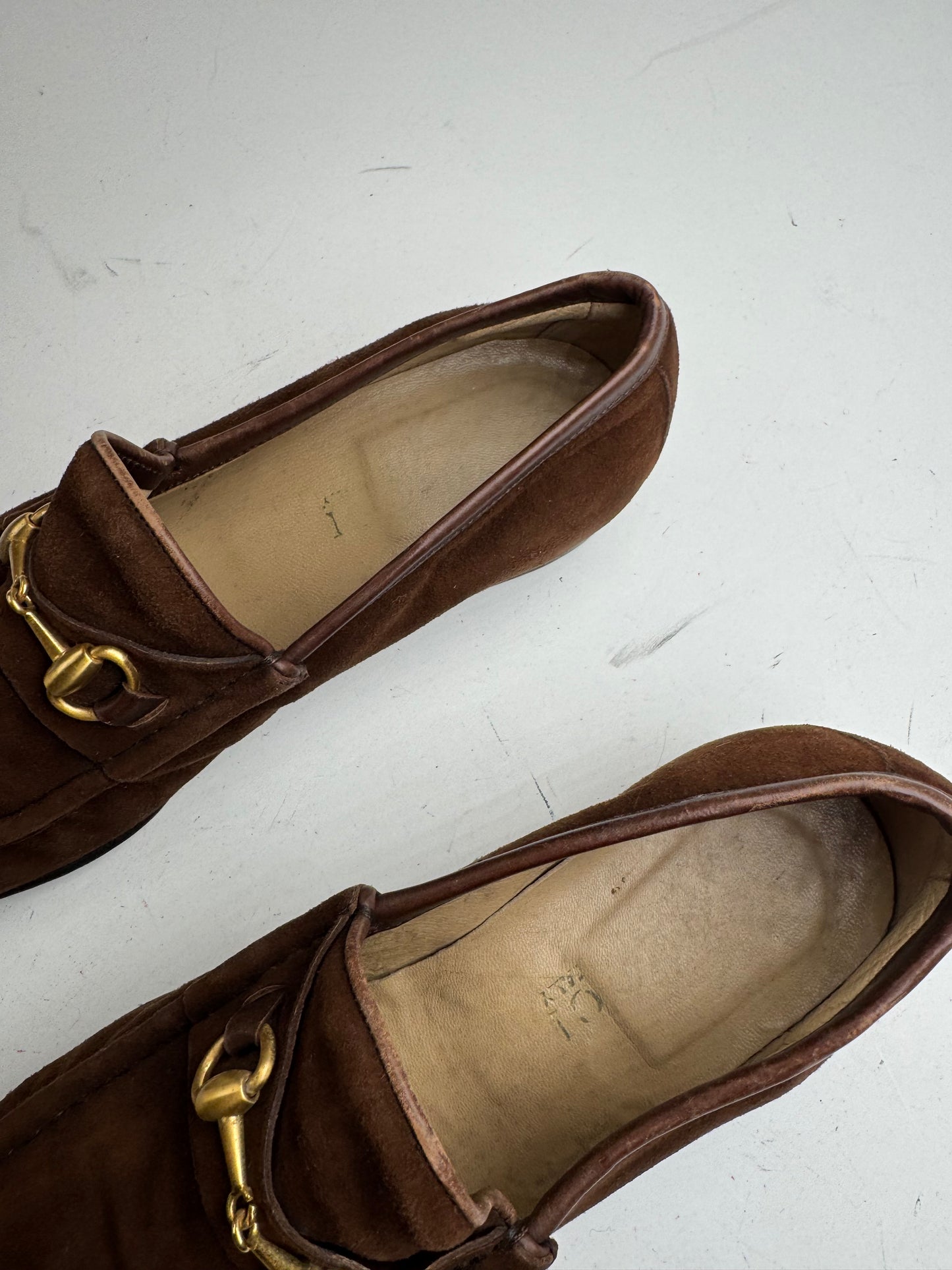 Vintage Gucci Suede Horsebit Loafers Brown EU35,5