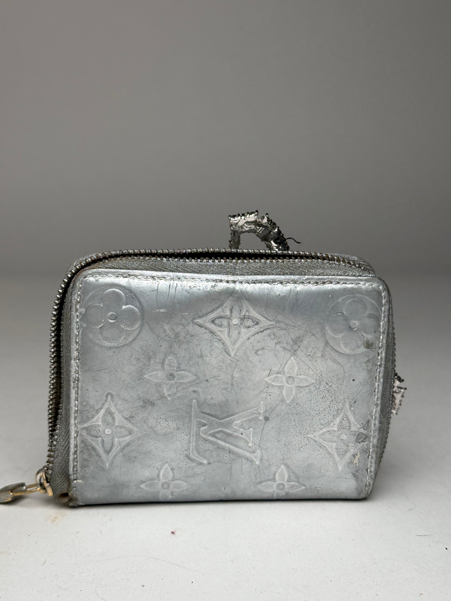 Vintage Louis Vuitton Vernis Leather Wallet Silver