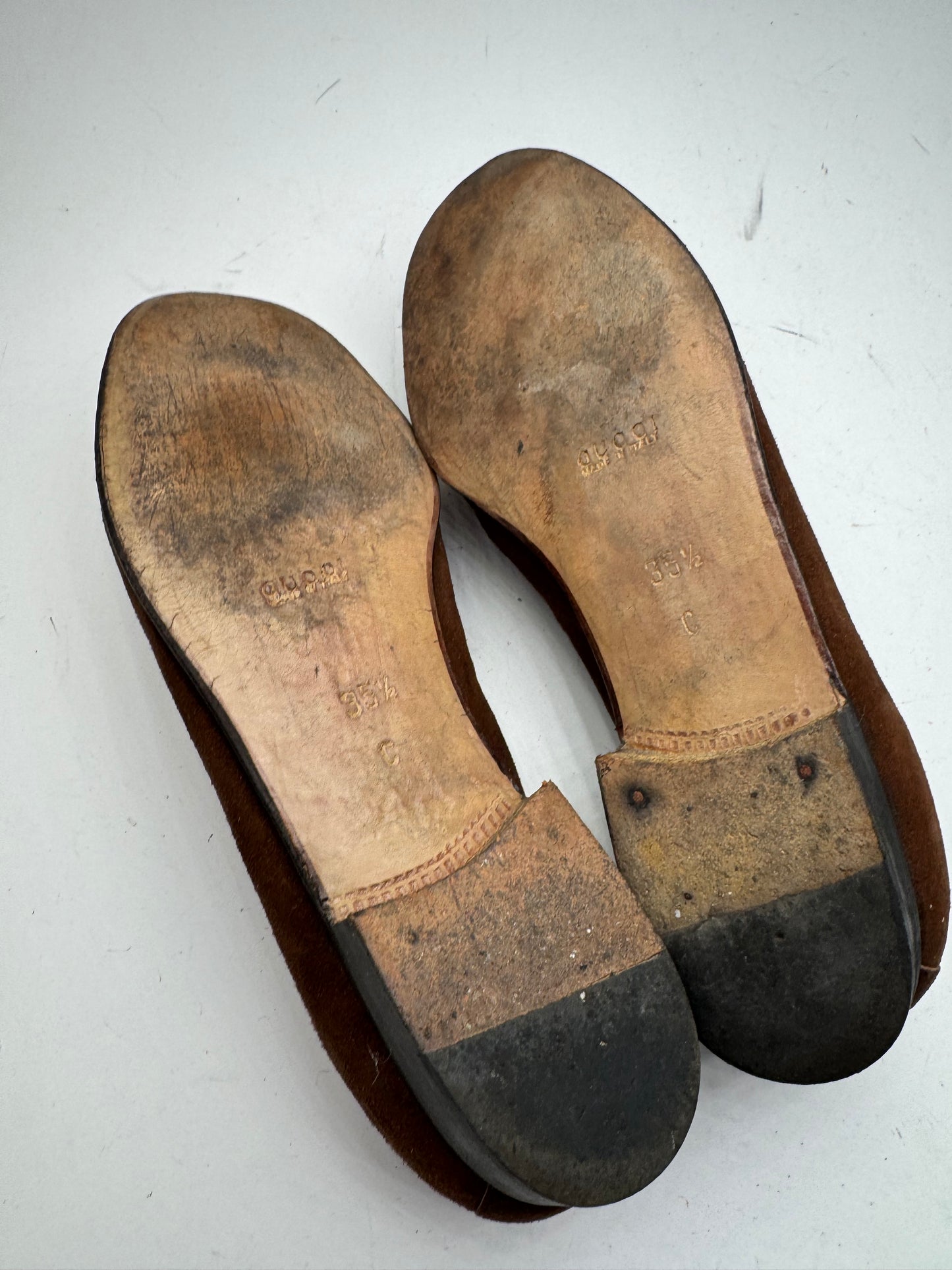 Vintage Gucci Suede Horsebit Loafers Brown EU35,5