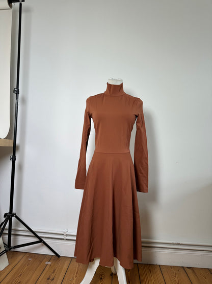 Vintage Balenciaga Viscose Blend Dress Rust S