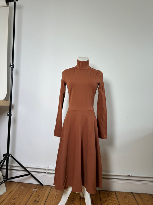 Vintage Balenciaga Viscose Blend Dress Rust S