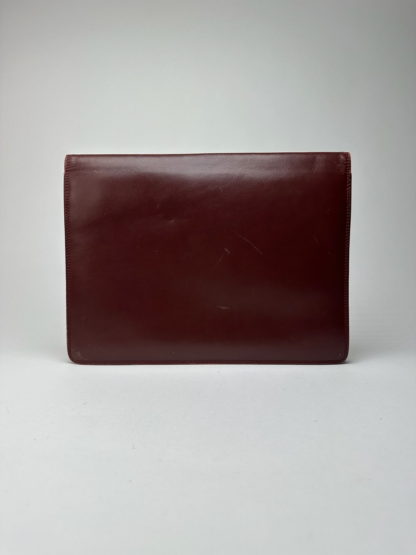 Vintage Cartier Leather Clutch Burgundy