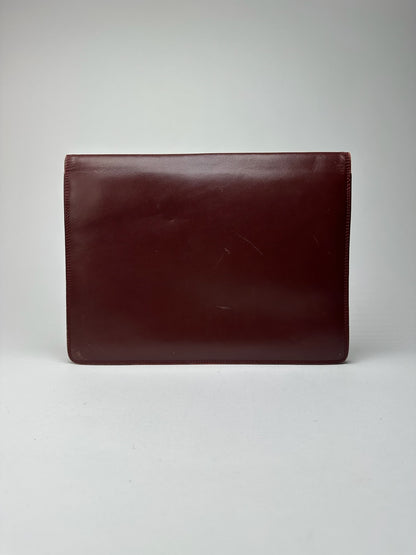 Vintage Cartier Leather Clutch Burgundy