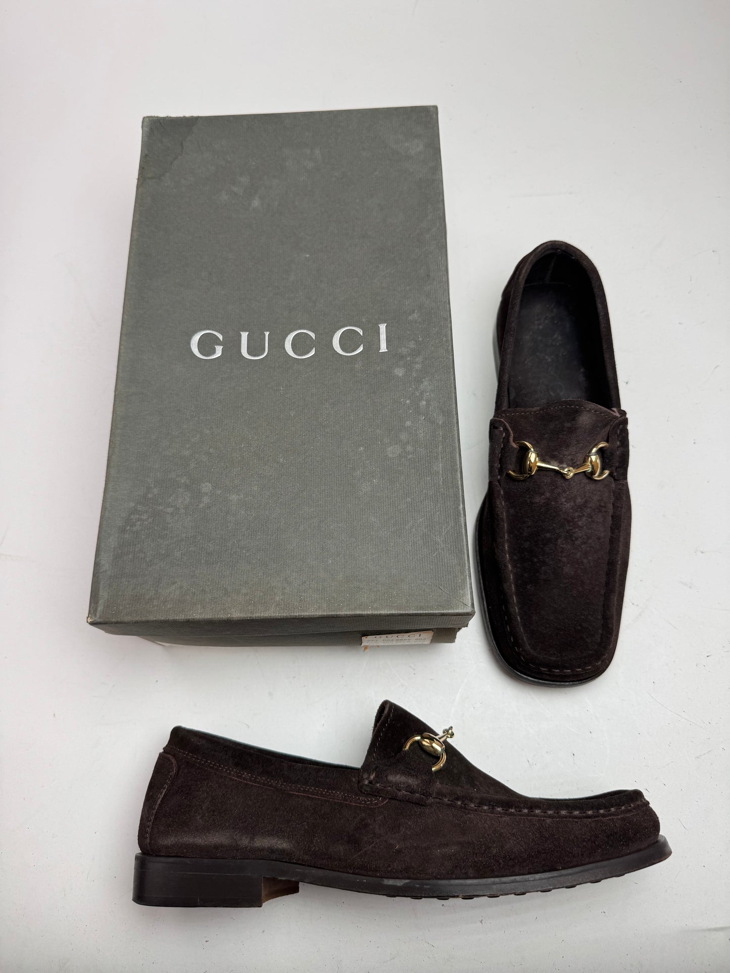Vintage Gucci Suede Horsebit loafer Brown 7D