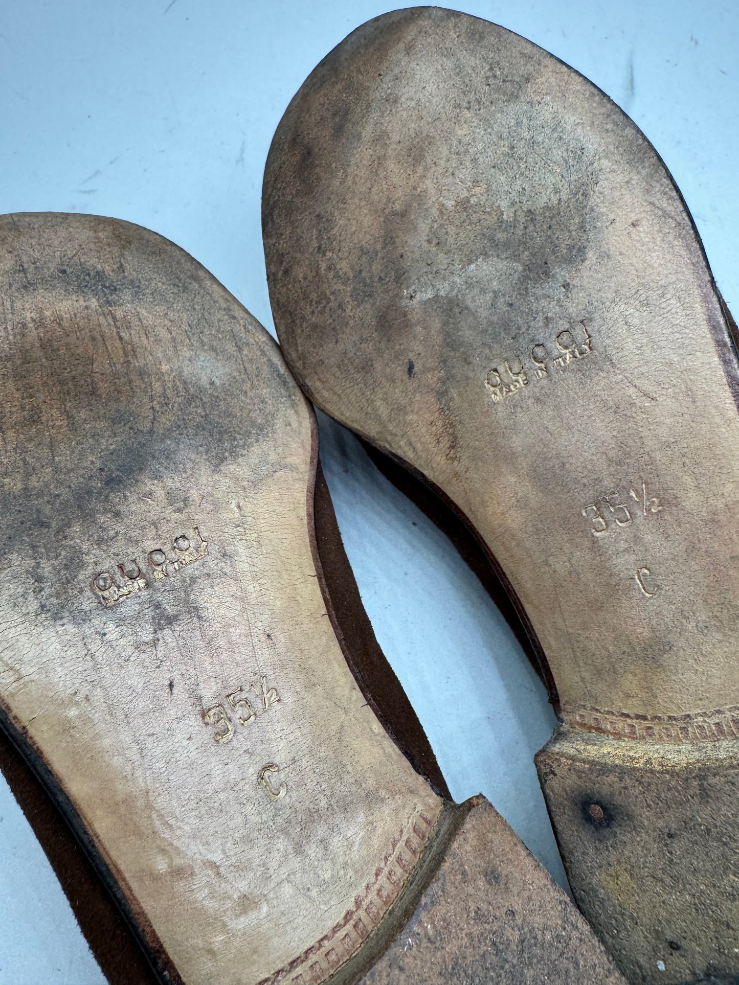 Vintage Gucci Suede Horsebit Loafers Brown EU35,5