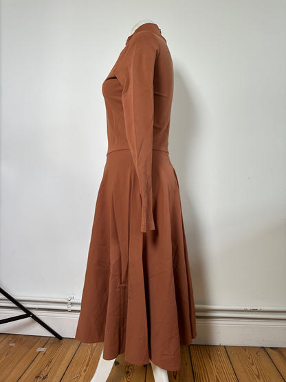 Vintage Balenciaga Viscose Blend Dress Rust S