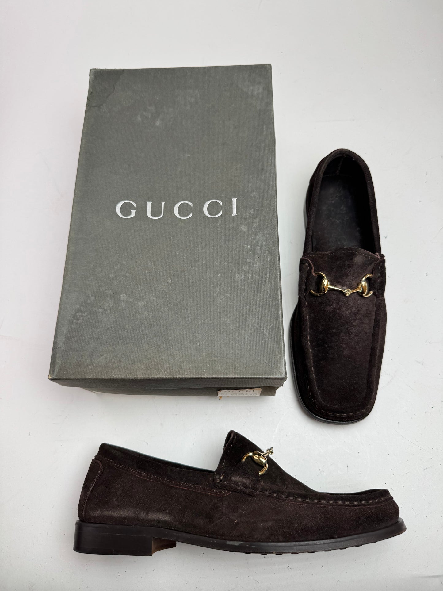 Vintage Gucci Suede Horsebit loafer Brown 7D
