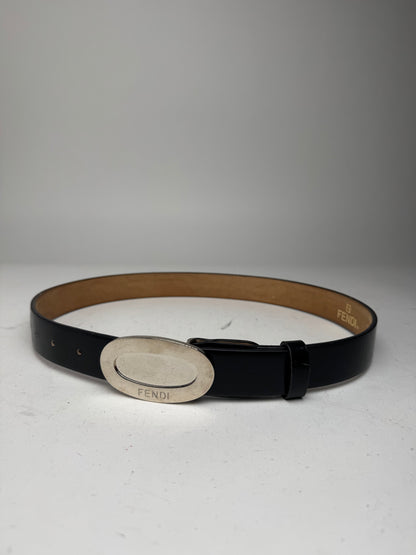 Vintage Fendi Roma Leather belt black