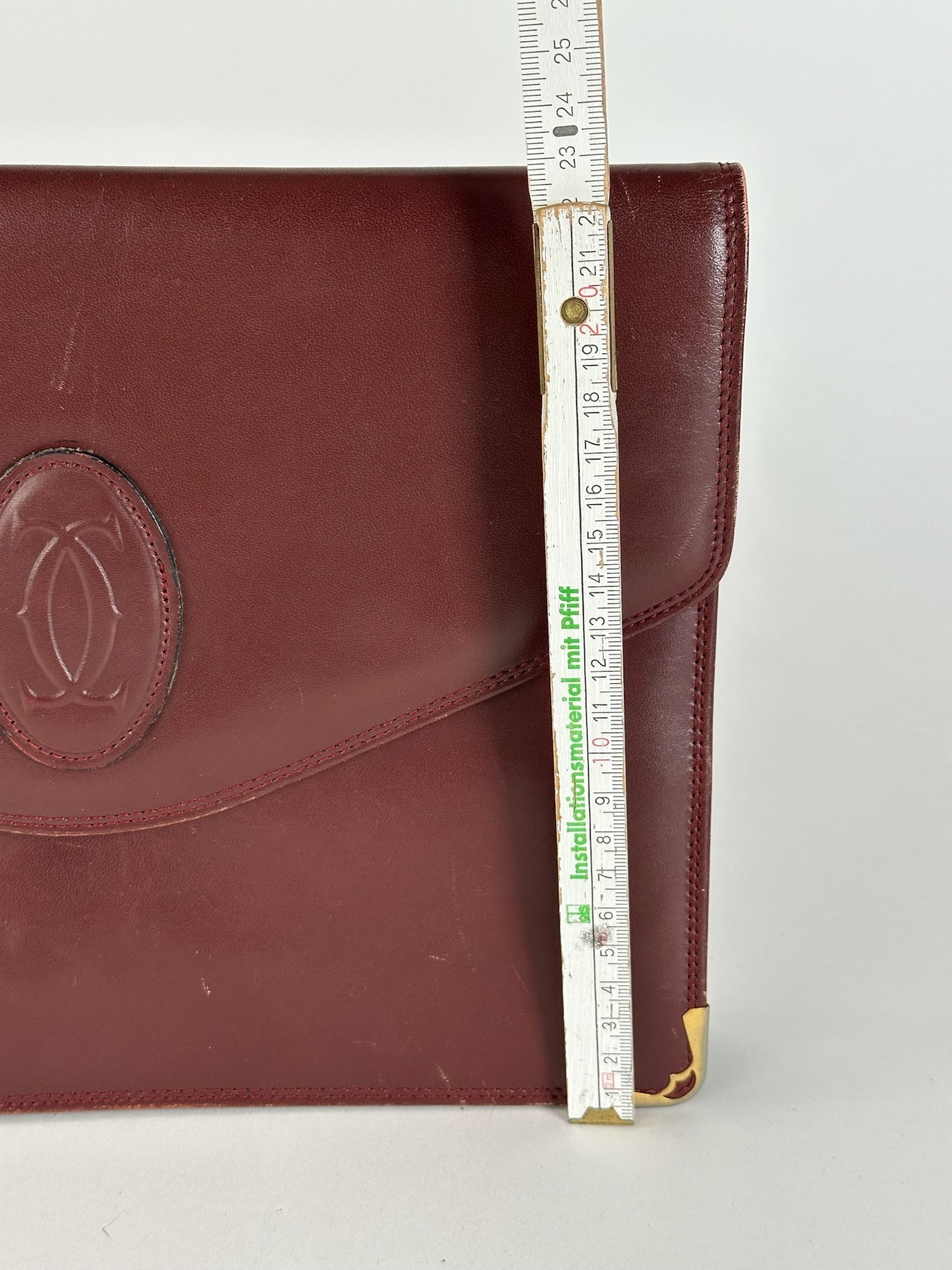 Vintage Cartier Leather Clutch Burgundy