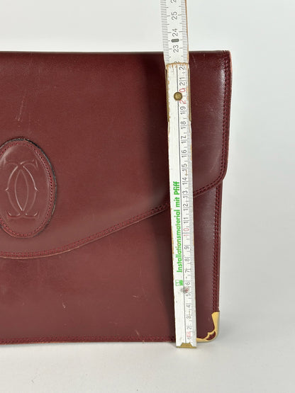 Vintage Cartier Leather Clutch Burgundy