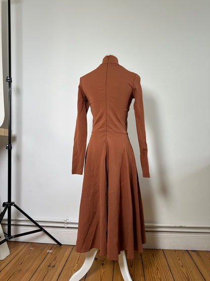 Vintage Balenciaga Viscose Blend Dress Rust S