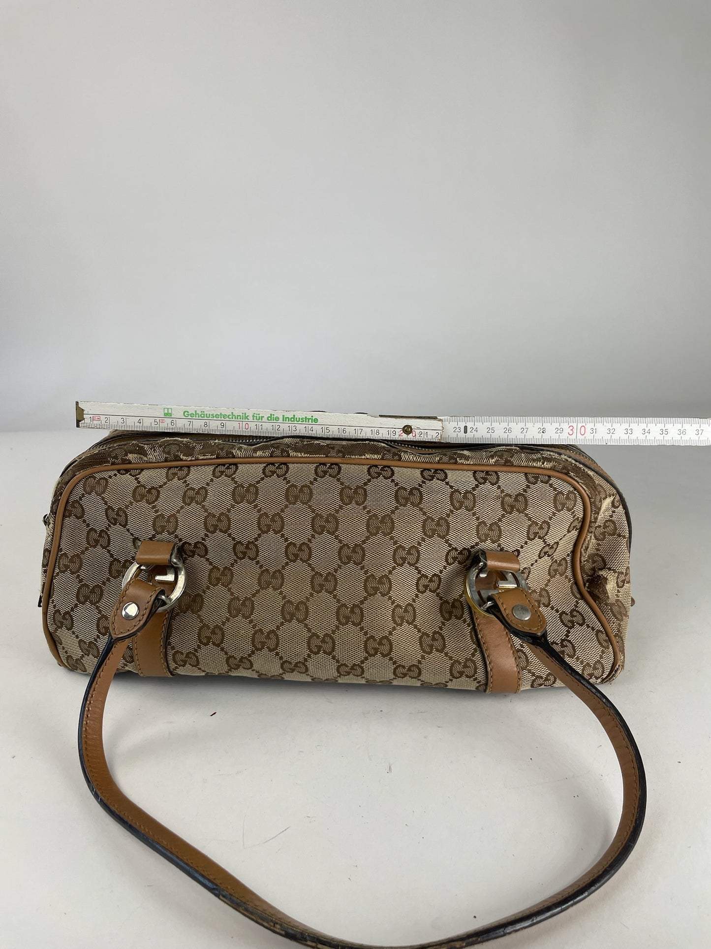 Vintage Gucci Monogram Bag Beige Brown