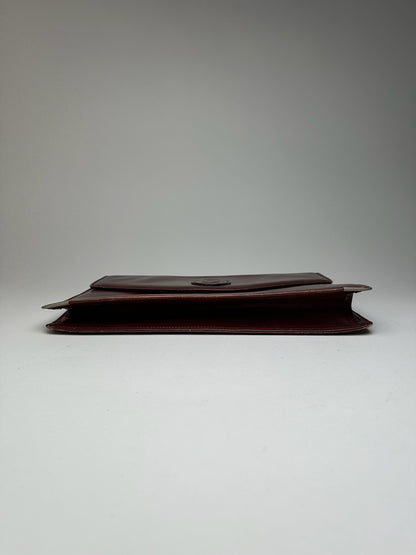 Vintage Cartier Leather Clutch Burgundy