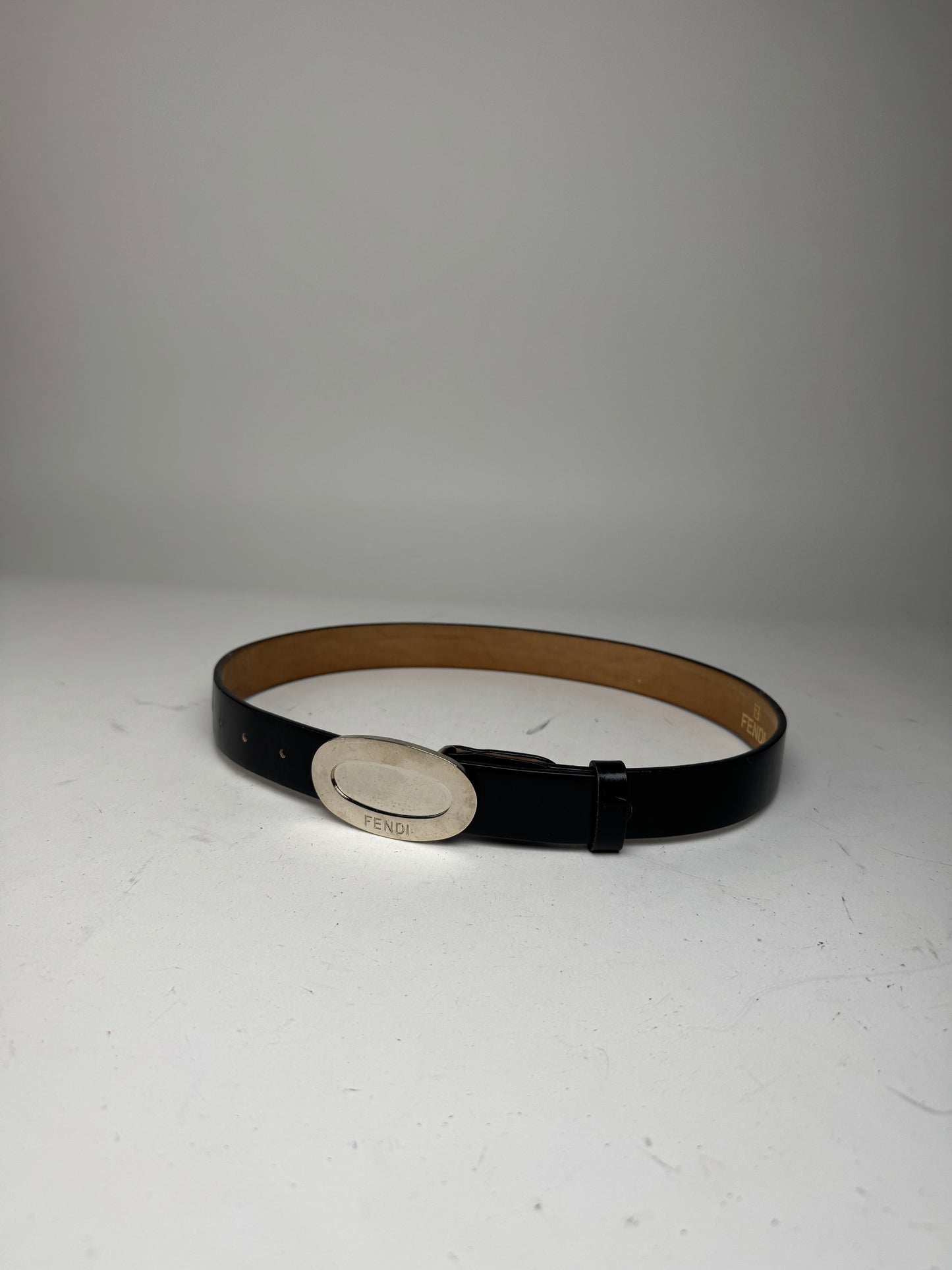 Vintage Fendi Roma Leather belt black