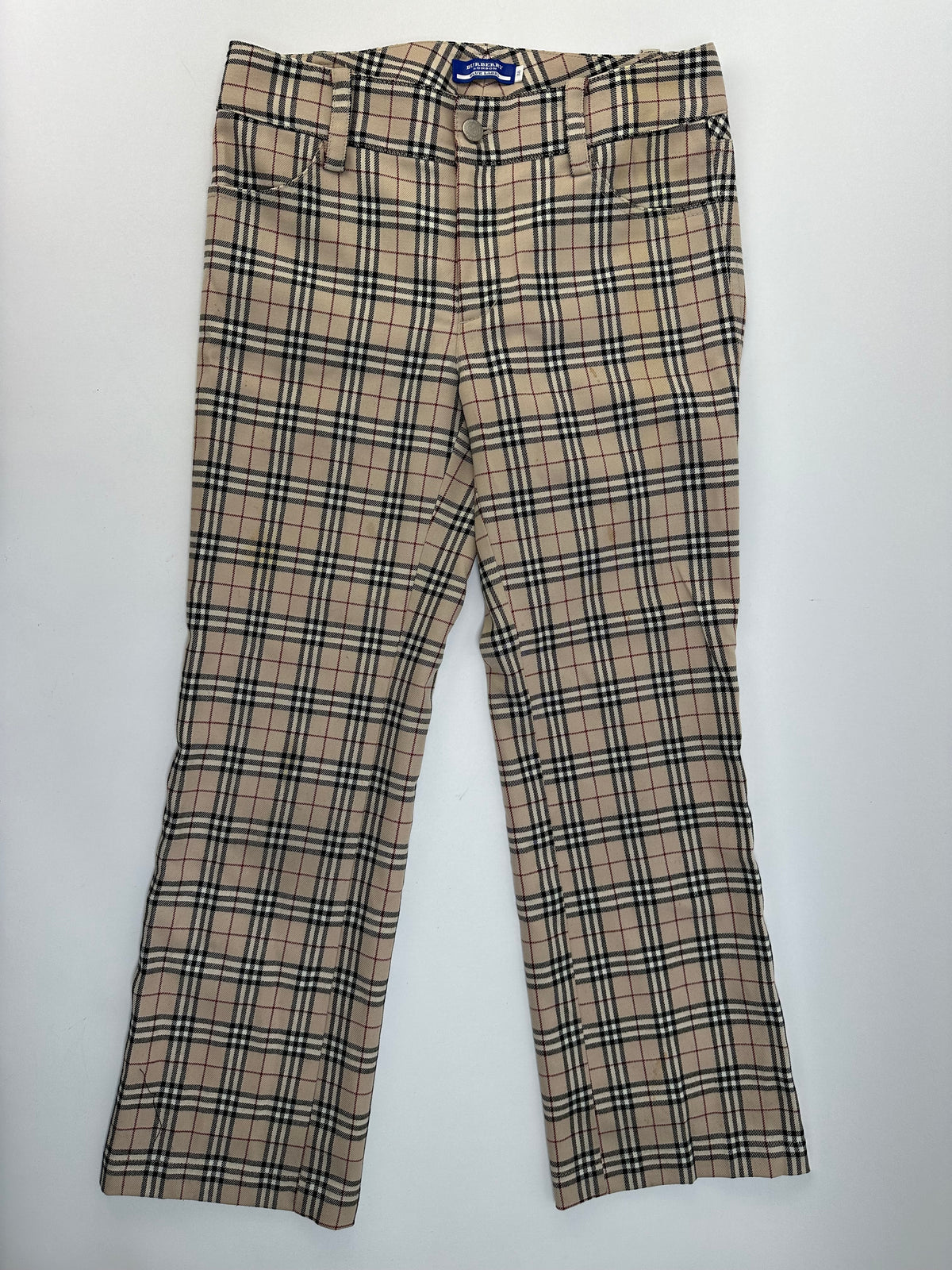 Vintage Burberry Blue Label Nova Check Flared Trousers Early 2000s M