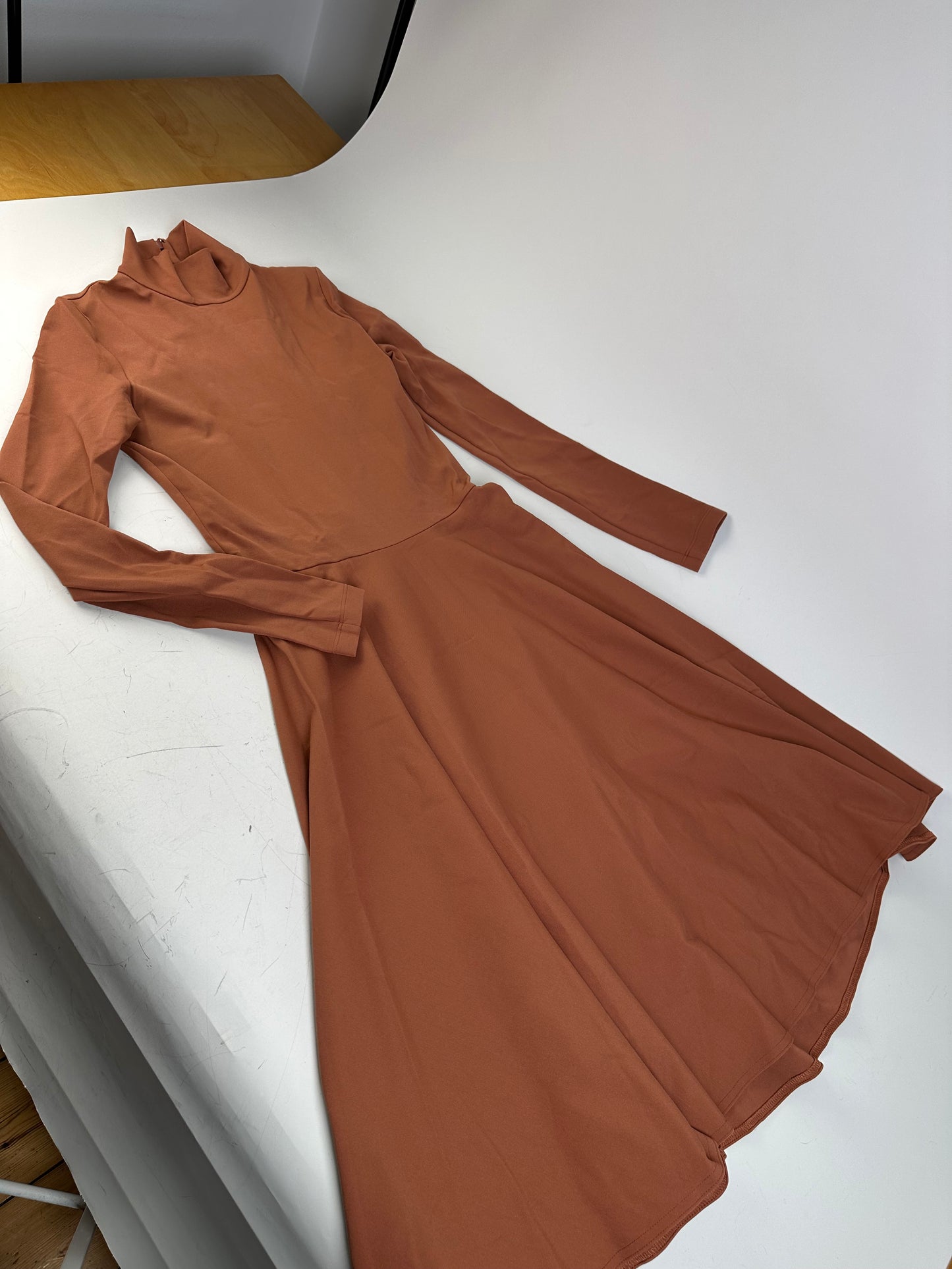 Vintage Balenciaga Viscose Blend Dress Rust S