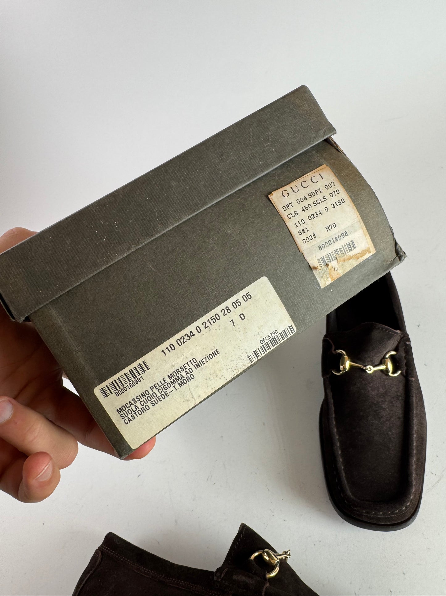 Vintage Gucci Suede Horsebit loafer Brown 7D