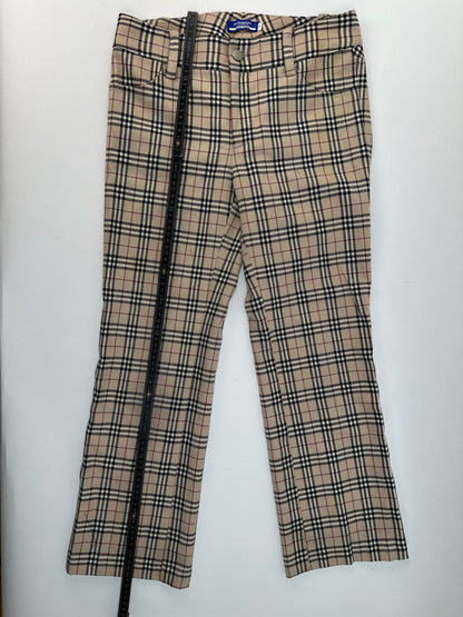 Vintage Burberry Blue Label Nova Check Flared Trousers Early 2000s M