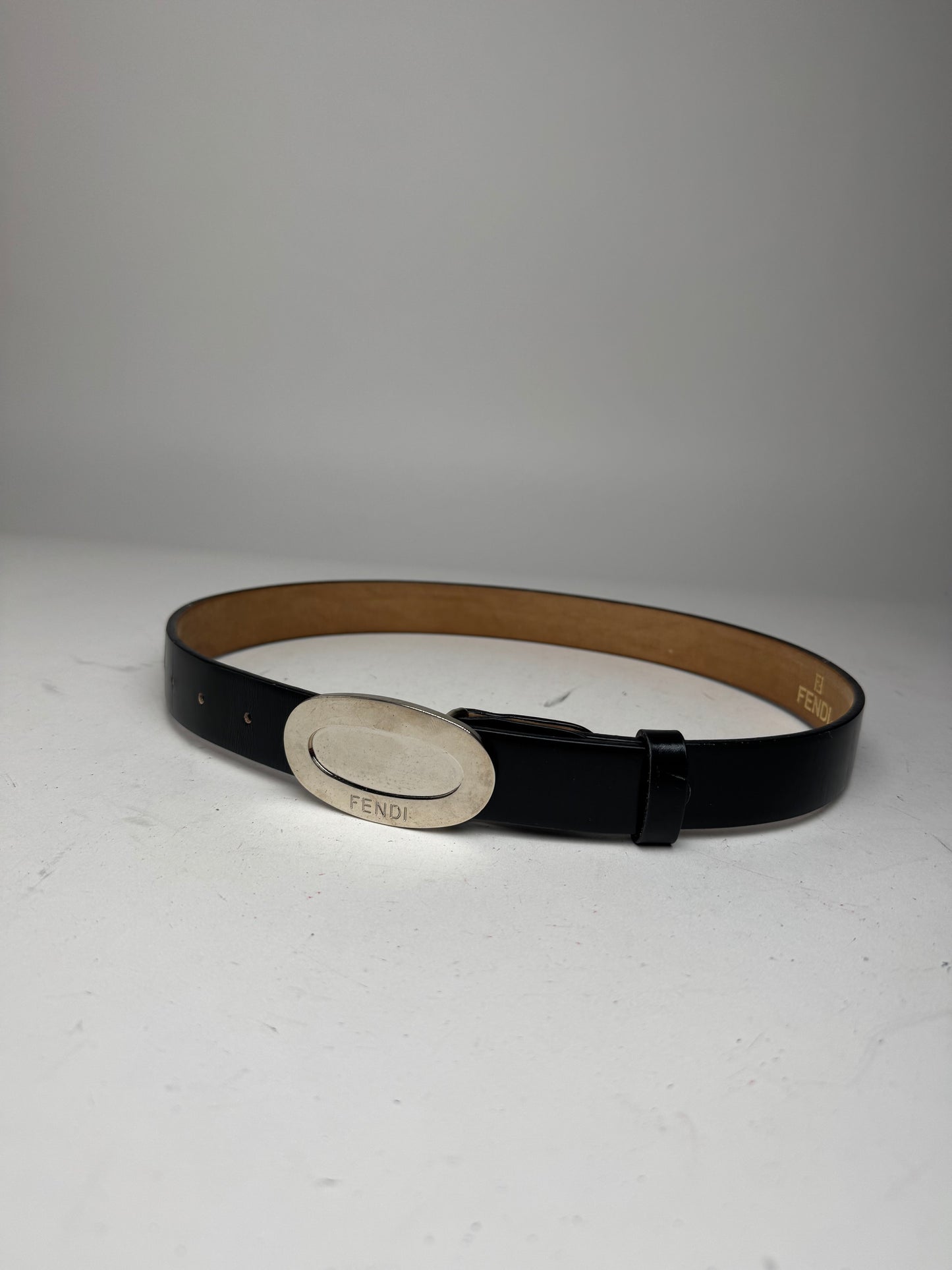 Vintage Fendi Roma Leather belt black