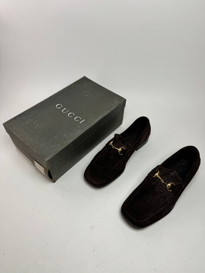 Vintage Gucci Suede Horsebit loafer Brown 7D