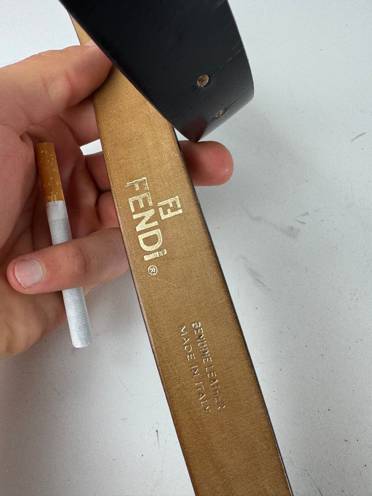 Vintage Fendi Roma Leather belt black