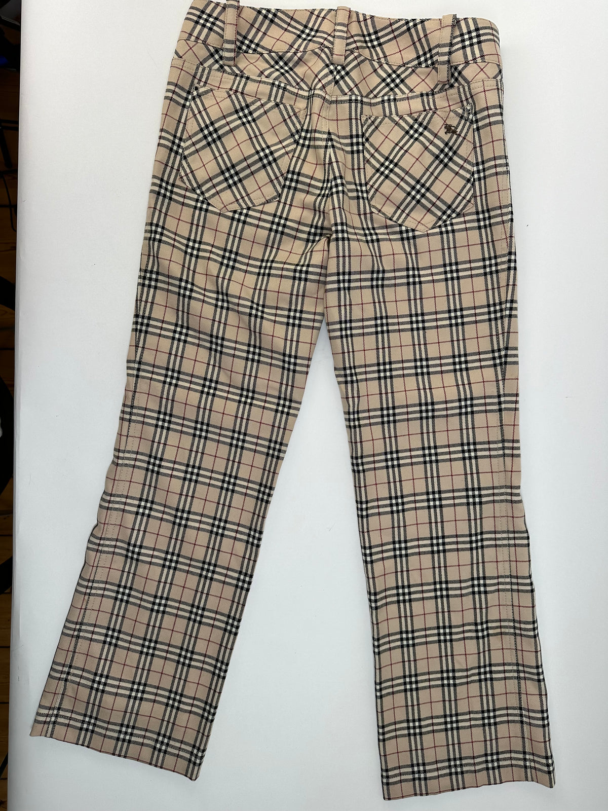 Vintage Burberry Blue Label Nova Check Flared Trousers Early 2000s M