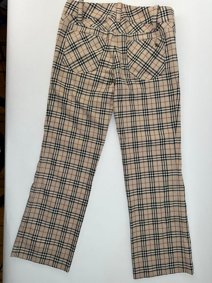 Vintage Burberry Blue Label Nova Check Flared Trousers Early 2000s M