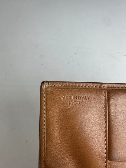 Vintage Celine Monogram Leather Wallet Beige Brown