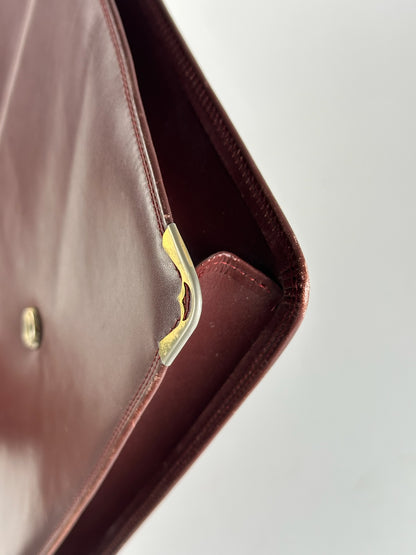 Vintage Cartier Leather Clutch Burgundy