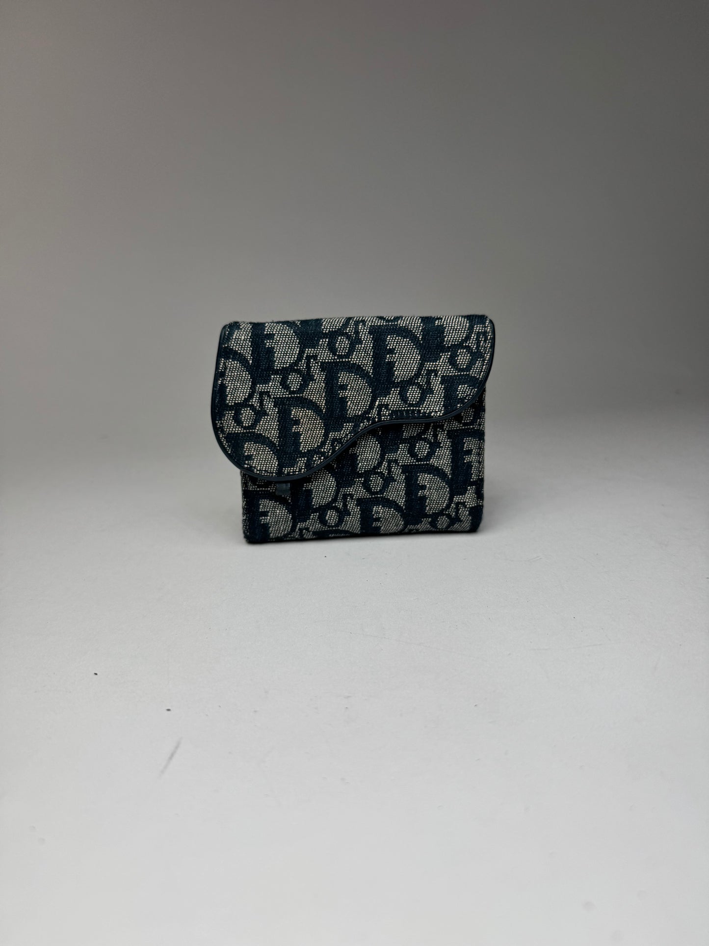Vintage Dior Saddle Oblique Monogram Wallet gray Black