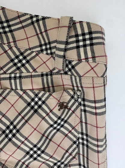 Vintage Burberry Blue Label Nova Check Flared Trousers Early 2000s M