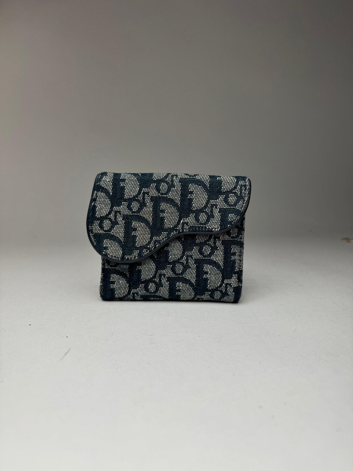 Vintage Dior Saddle Oblique Monogram Wallet gray Black