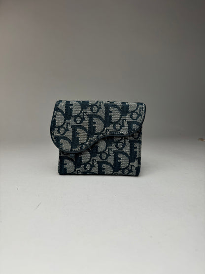 Vintage Dior Saddle Oblique Monogram Wallet gray Black